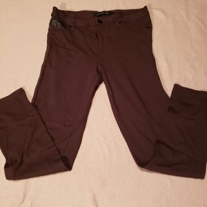 Calvin Klein brown skinny leg stretch pants